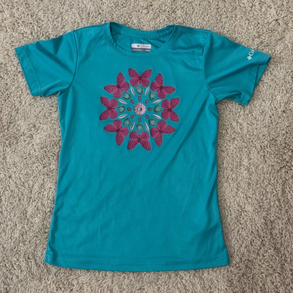 Blue Columbia Sportswear Girls Short Sleeved Shirt Size M